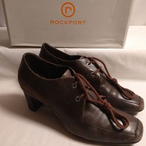 ROCKPORT KIEL LACE-UP LOW HEEL JAVA SHOES 9.5M USA